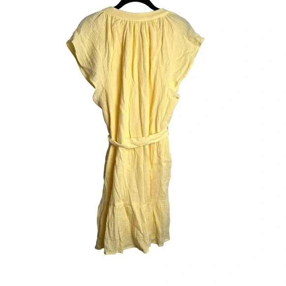 Victoria Dunn Loungewear Butter Yellow Button Front Dress POCKETS! NWOT SZXL - Picture 3 of 6